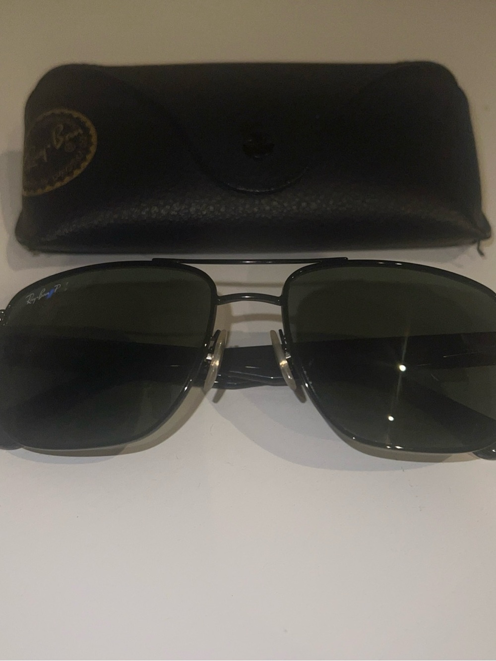 Ray-Ban RB3530 Polished Black Polarized - RB3530 002/9A 58-17-140 NEW With Case